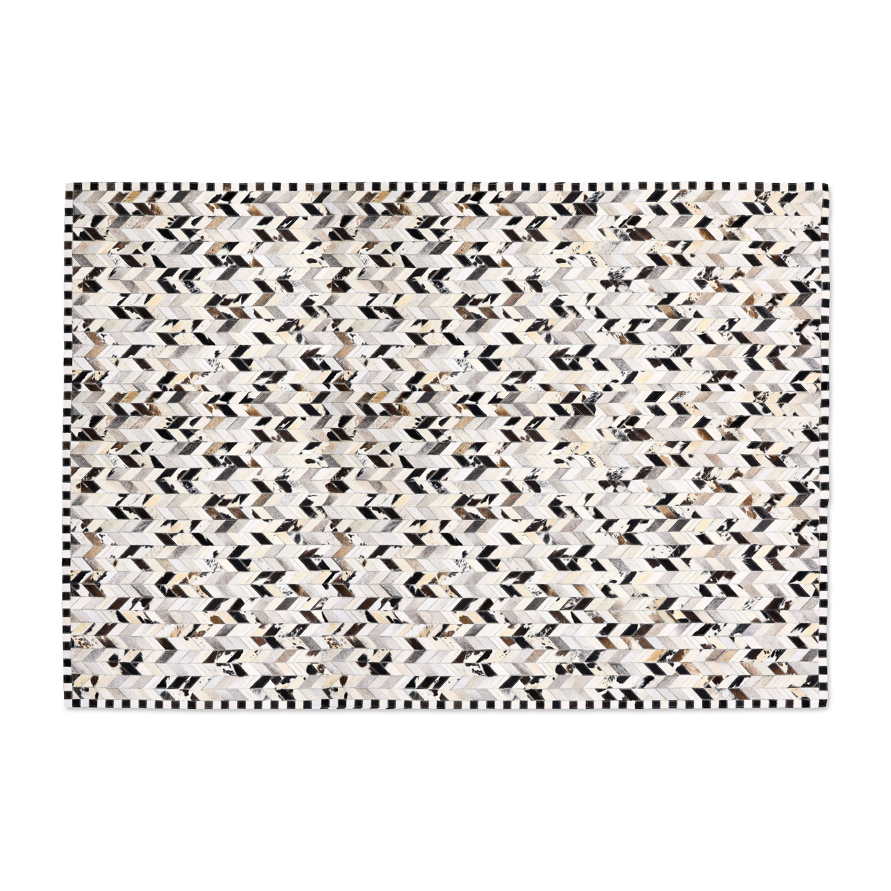 Black Herringbone Hair on Hide 8¡ä x 10¡ä Rug
