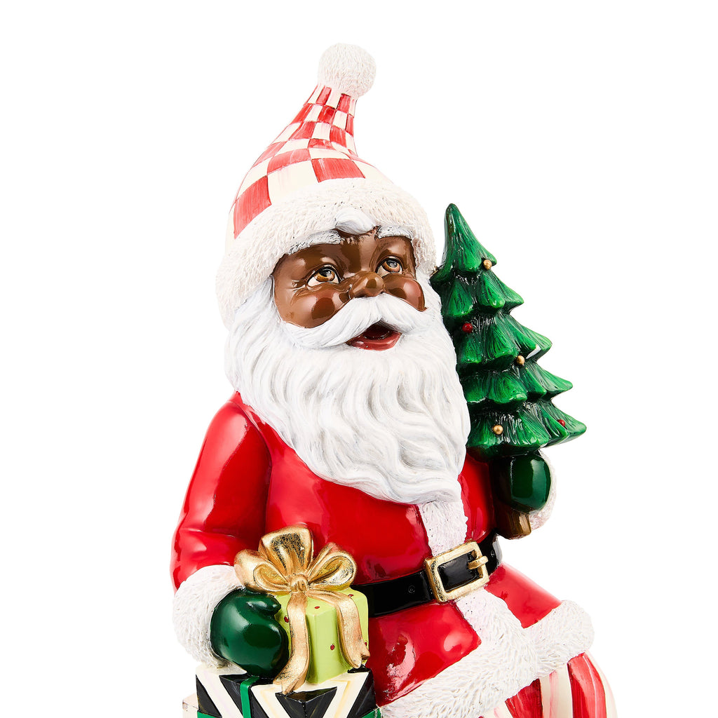 Check It Out Black Santa Ledge Sitter