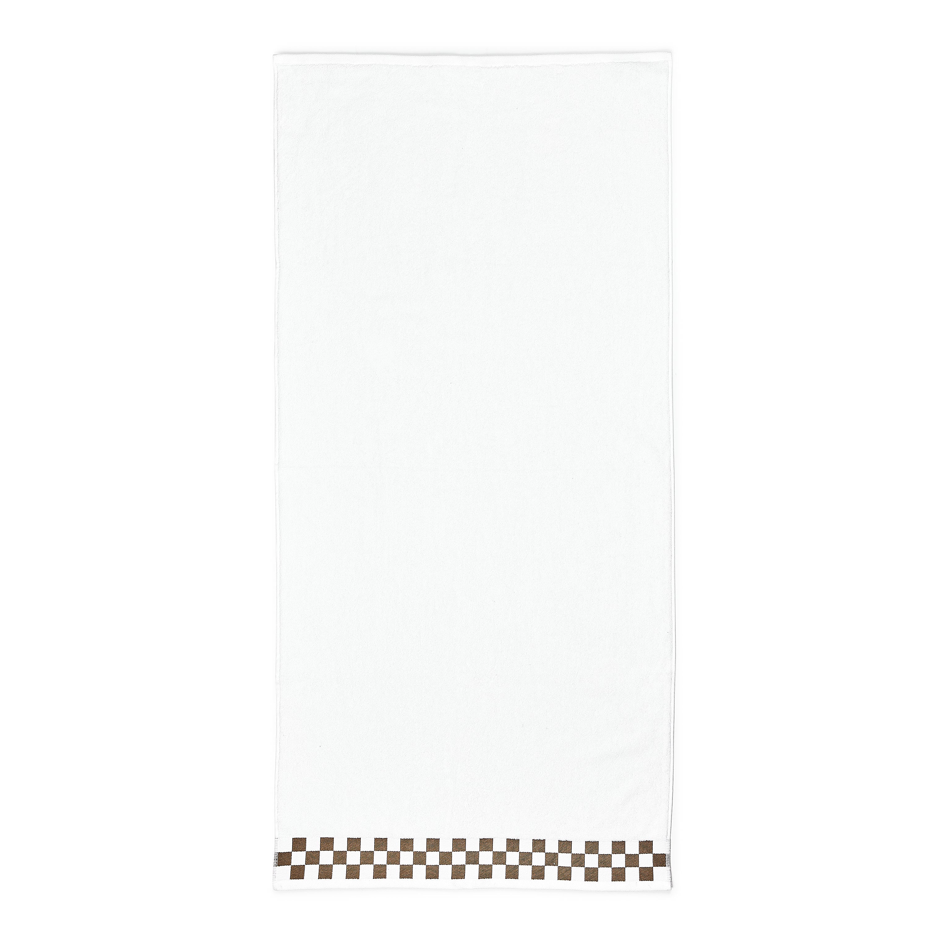 Bath Towel with Mocha Check Border