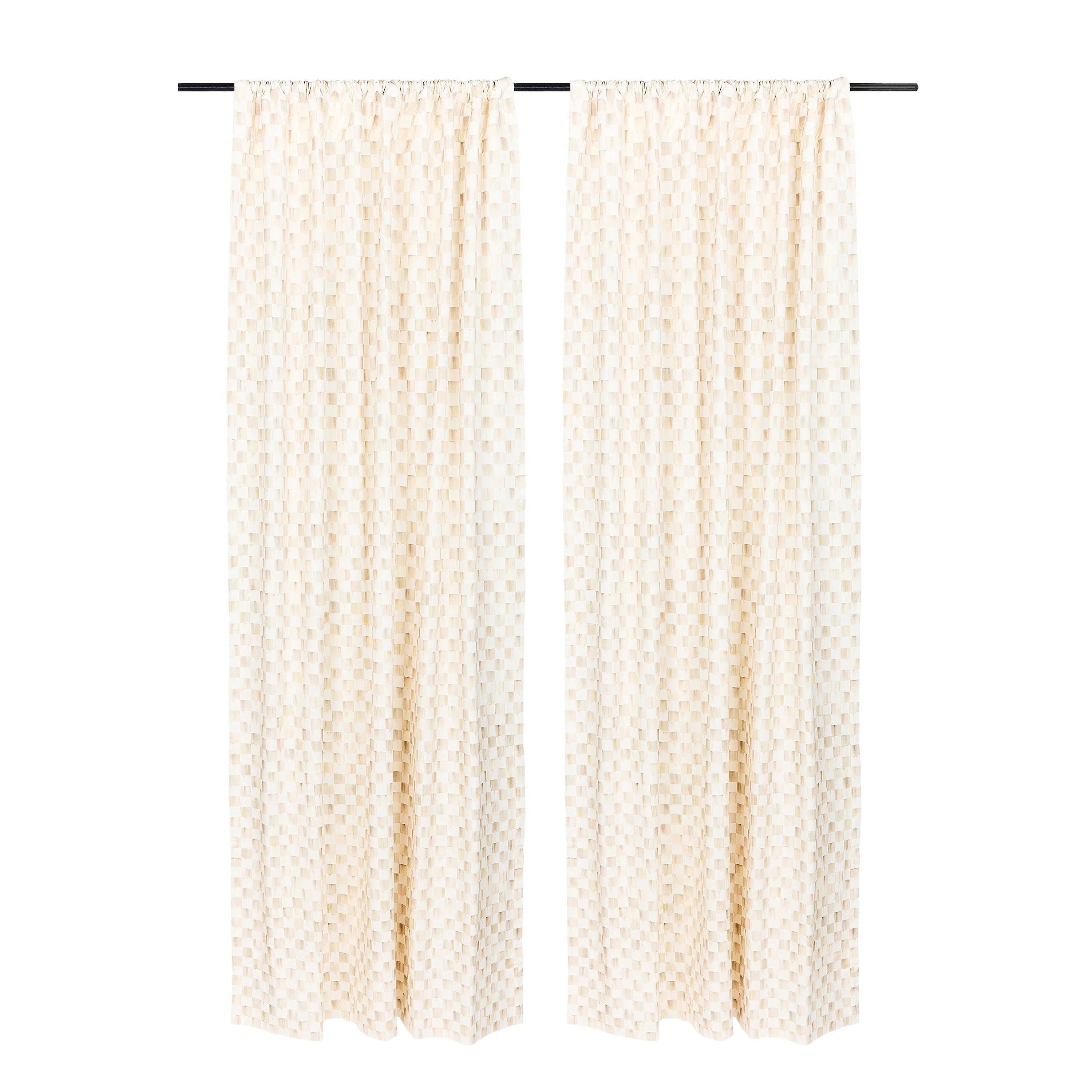 Mocha Check 84¡å Curtain Panel