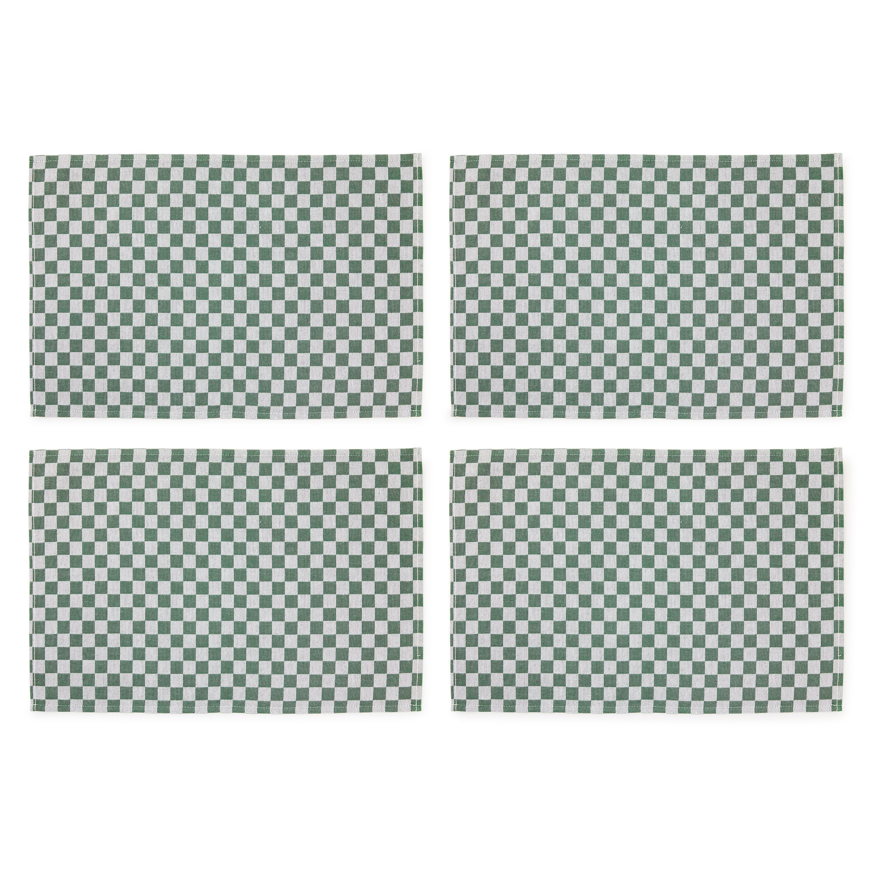 Dark Green Check Placemat, Set of 4