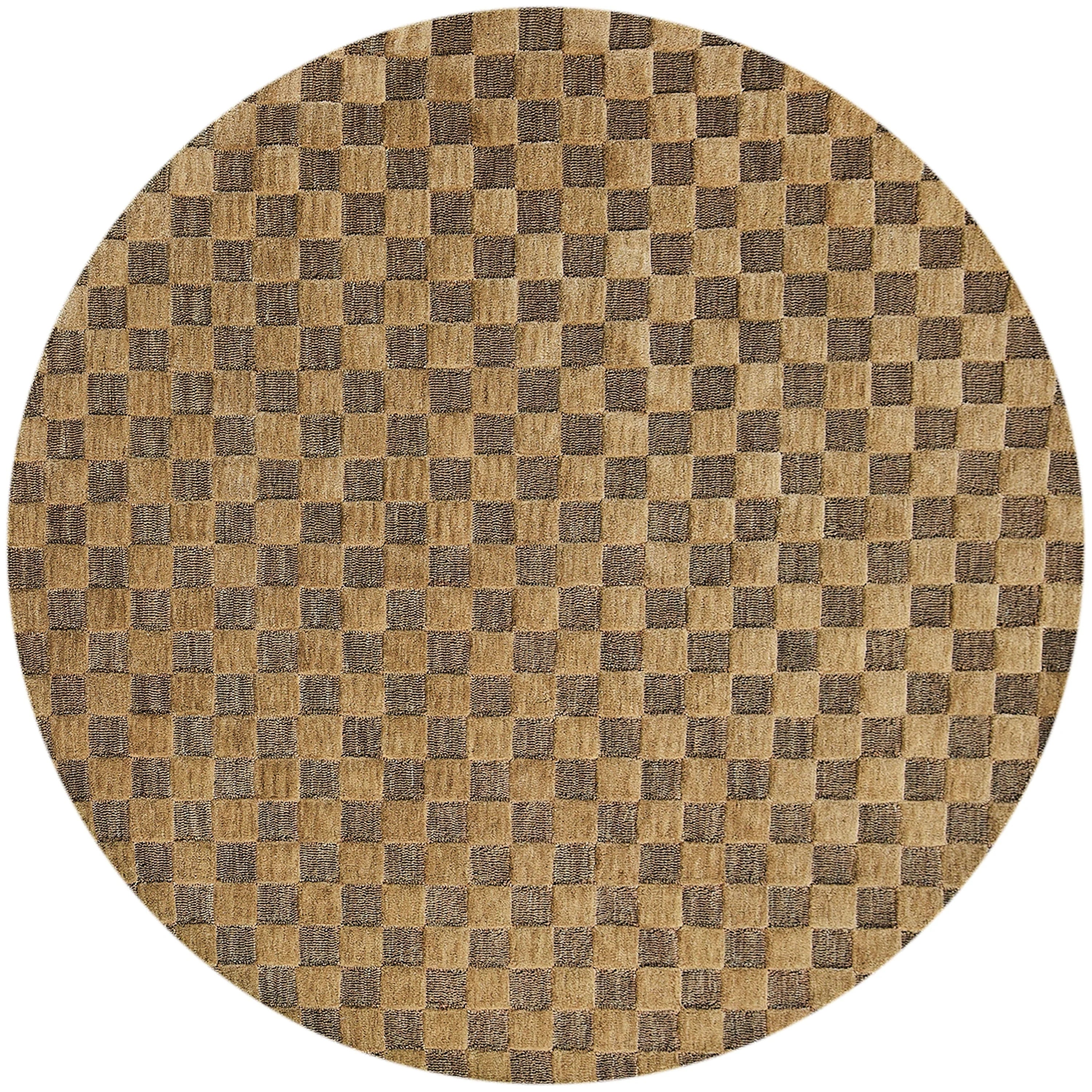 Cocoa Checkerboard 6¡ä Round Rug