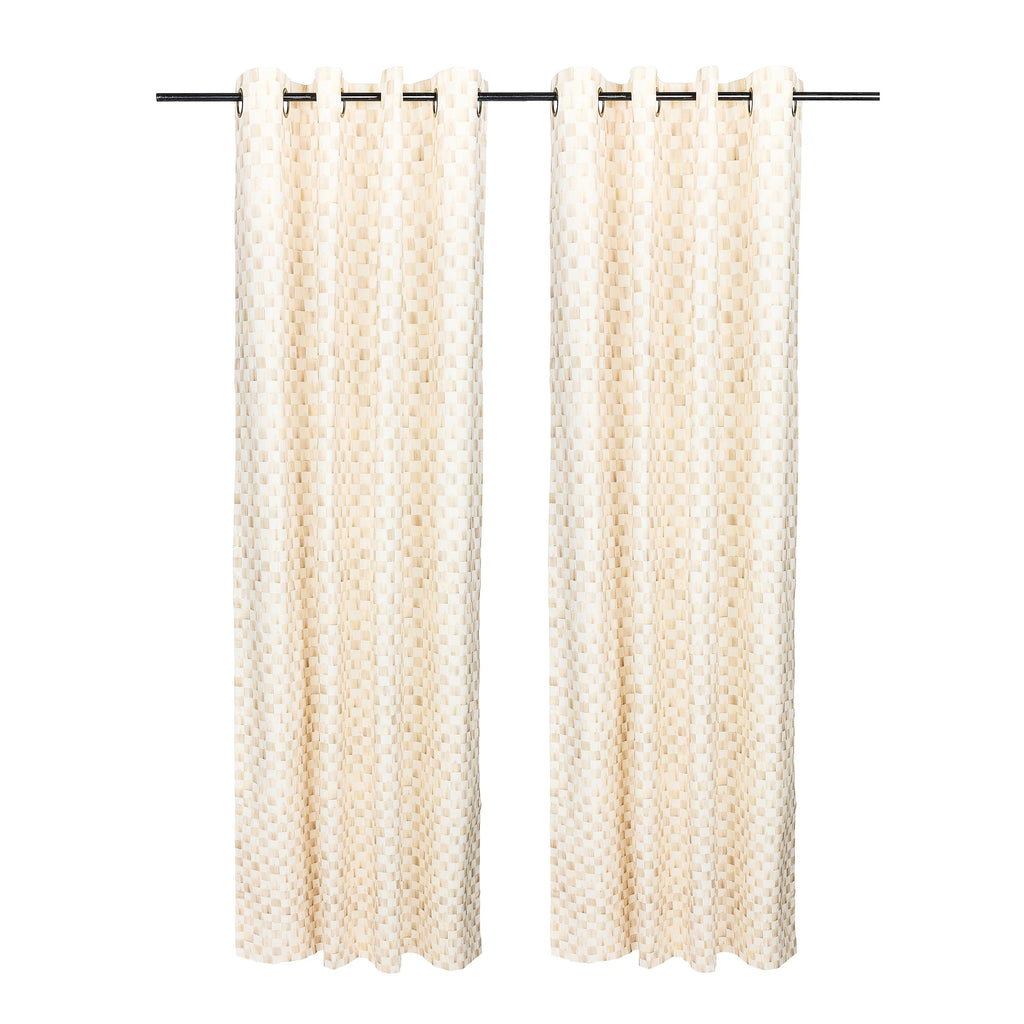 Mocha Check 84¡å Grommet Curtain Panel